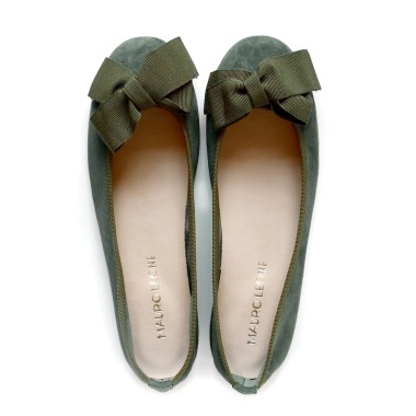 Zamszowe baleriny khaki